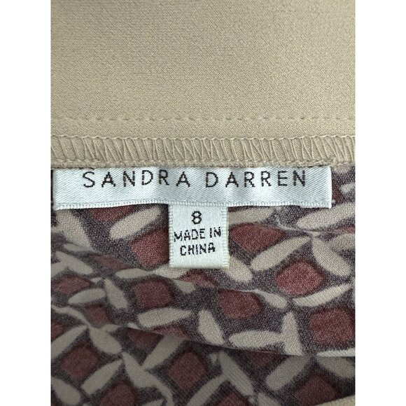 Sandra Darren Womens Size 8 Geometric Wrap Dress - Picture 4 of 5